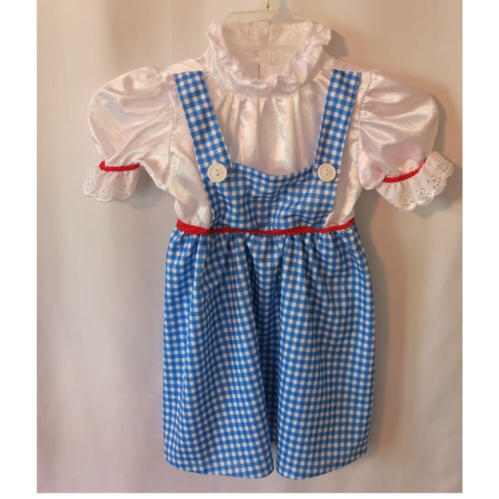 DOROTHY WIZARD of OZ Costume Dress Little Girls Blue Gingham Halloween Cosplay